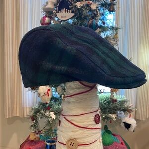 Boston Scally, “The Contender,” Plaid Flat Cap - Green and Black size small